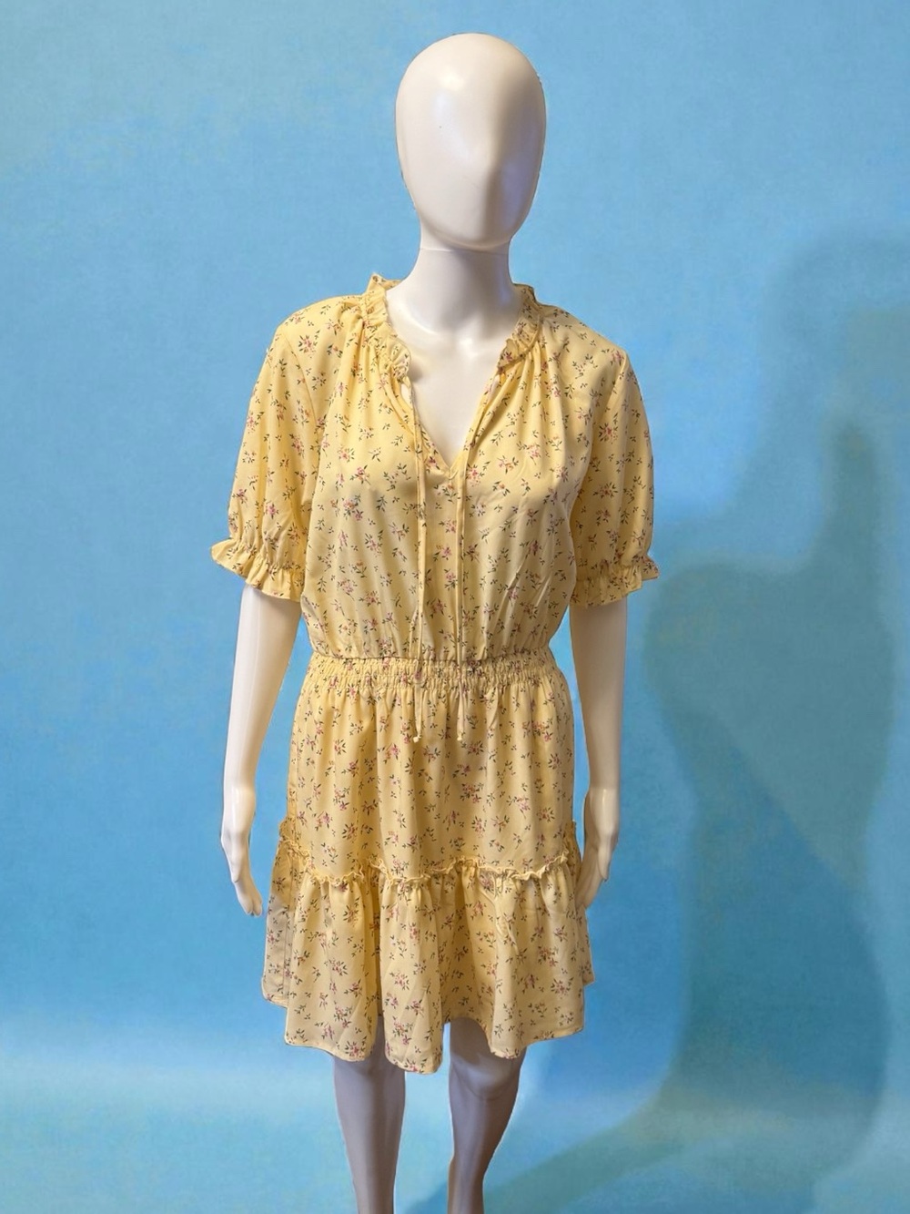 Inspired Hearts Yellow Floral Mini Dress
